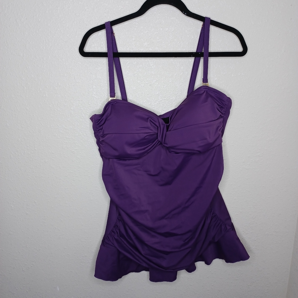 Cocoship purple ruffle tankini top 18